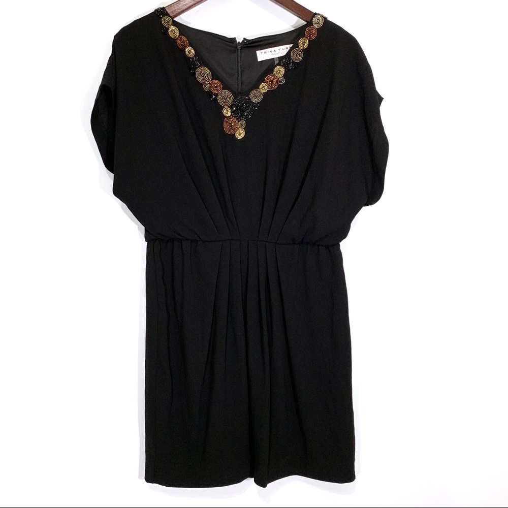Trina Turk Draped Black Dress